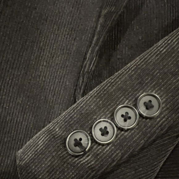 Pronto Uomo Mens Black Corduroy Blazer Sport Coat Two Button Casual Jacket 46S - Picture 7 of 16